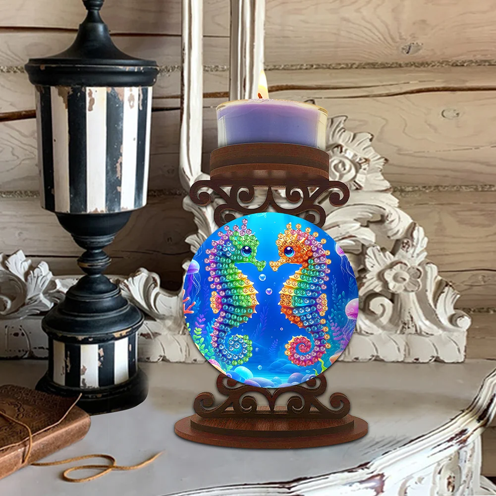 Seahorse Desktop Diamond Painting Candle Holder Aromatherapy Candle Holder