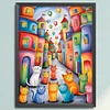 (US Only)Cat Printed Cross Stitch Kit 40x55cm DIY 11CT Embroidery Craft Set Home Decor