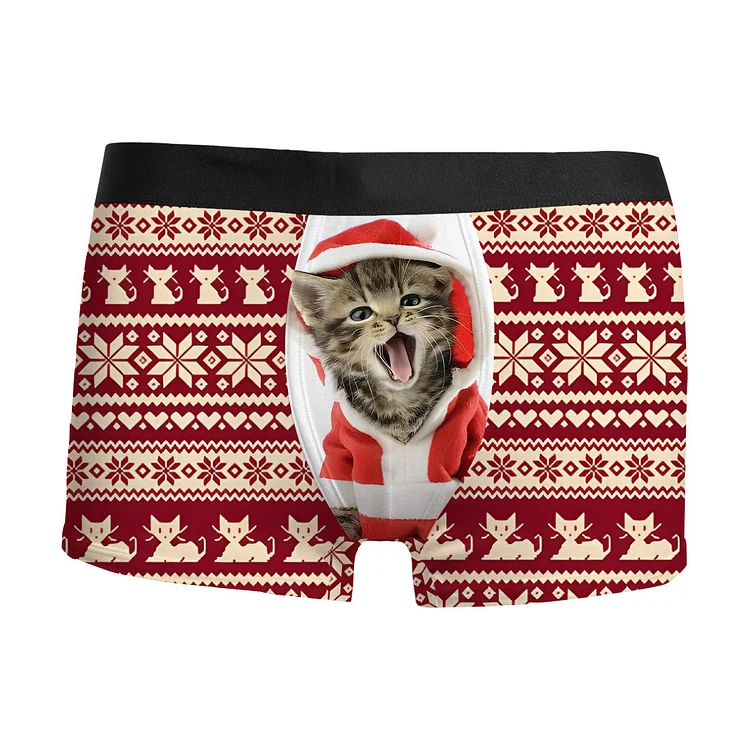 Christmas Cat Boxer Shorts Underwear  Weloveplugs