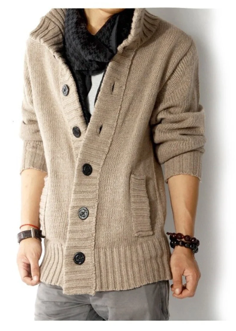 Men's Pirate Button Up Stand Collar Sweater Coat Men's Wear