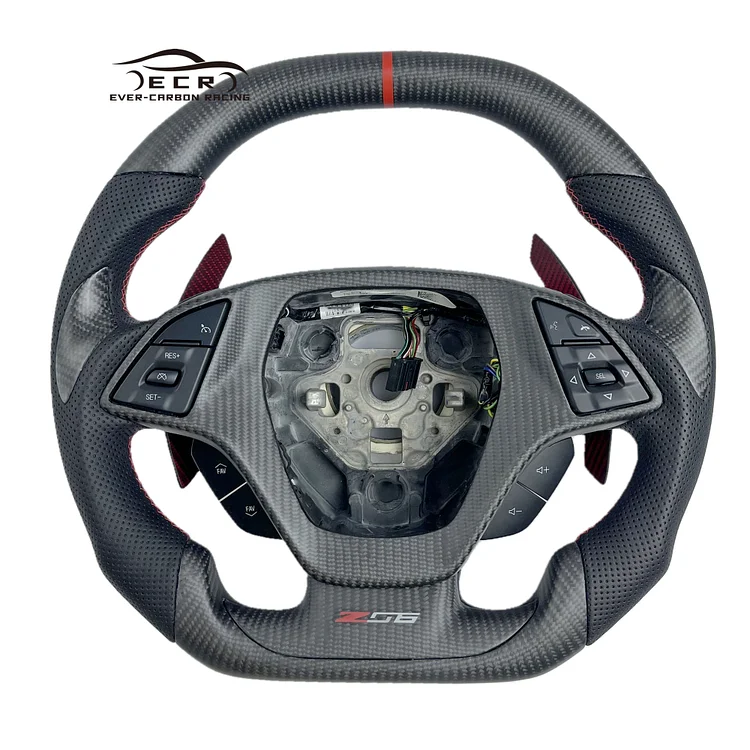 Ever-Carbon Racing(ECR) Best Selling Real Carbon Fiber Steering Wheel For Chevrolet Corvette C7 Matte Carbon