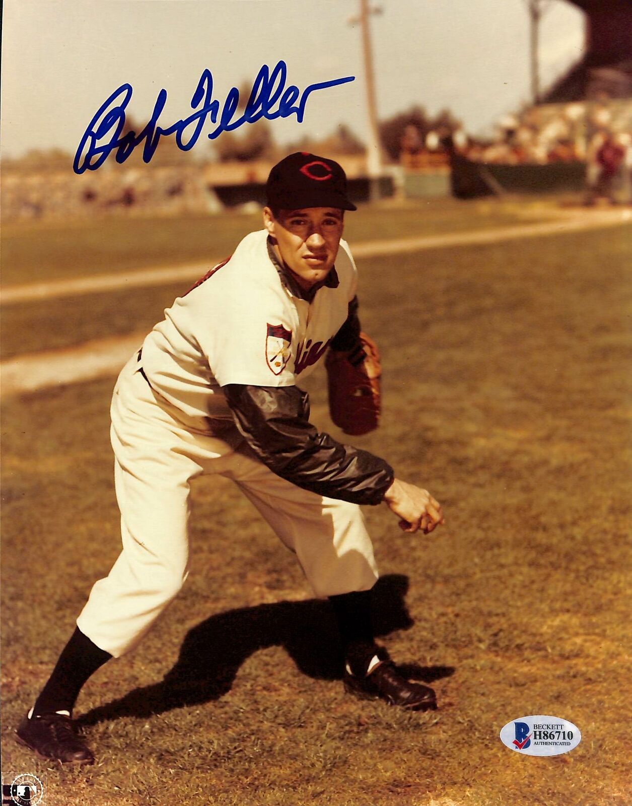 Indians Bob Feller Authentic Signed 8x10 Photo Poster painting Autographed BAS 2