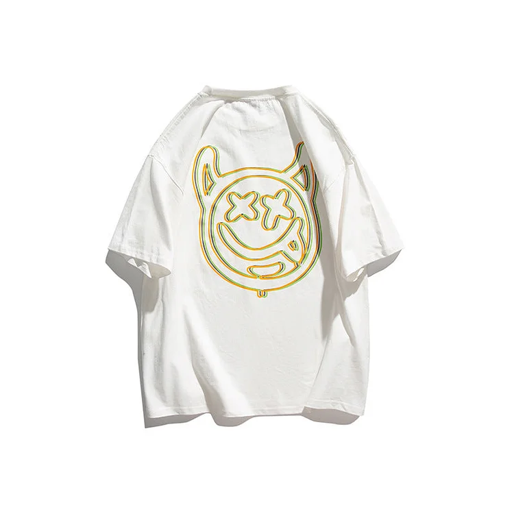 Men Tshirts Summer Fashion Cartoon Anime Design Sense Creative Printing Casual Loose Half Sleeve Short Sleeve T-shirt