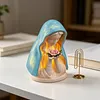 LED Mary Prayer Statue Night Light Warm Light Religious Mother Decor Lights Multi-Purpose Soft Glow Resin Statue Table Lamp for Spiritual Peace Comfort