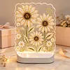 DIY Diamond Art LED Night Light &ndash; Light-Up Table Decor, Double-Sided Printed DIY Crystal Pearl Painting Decoration for Holiday & Gifts(Flower)