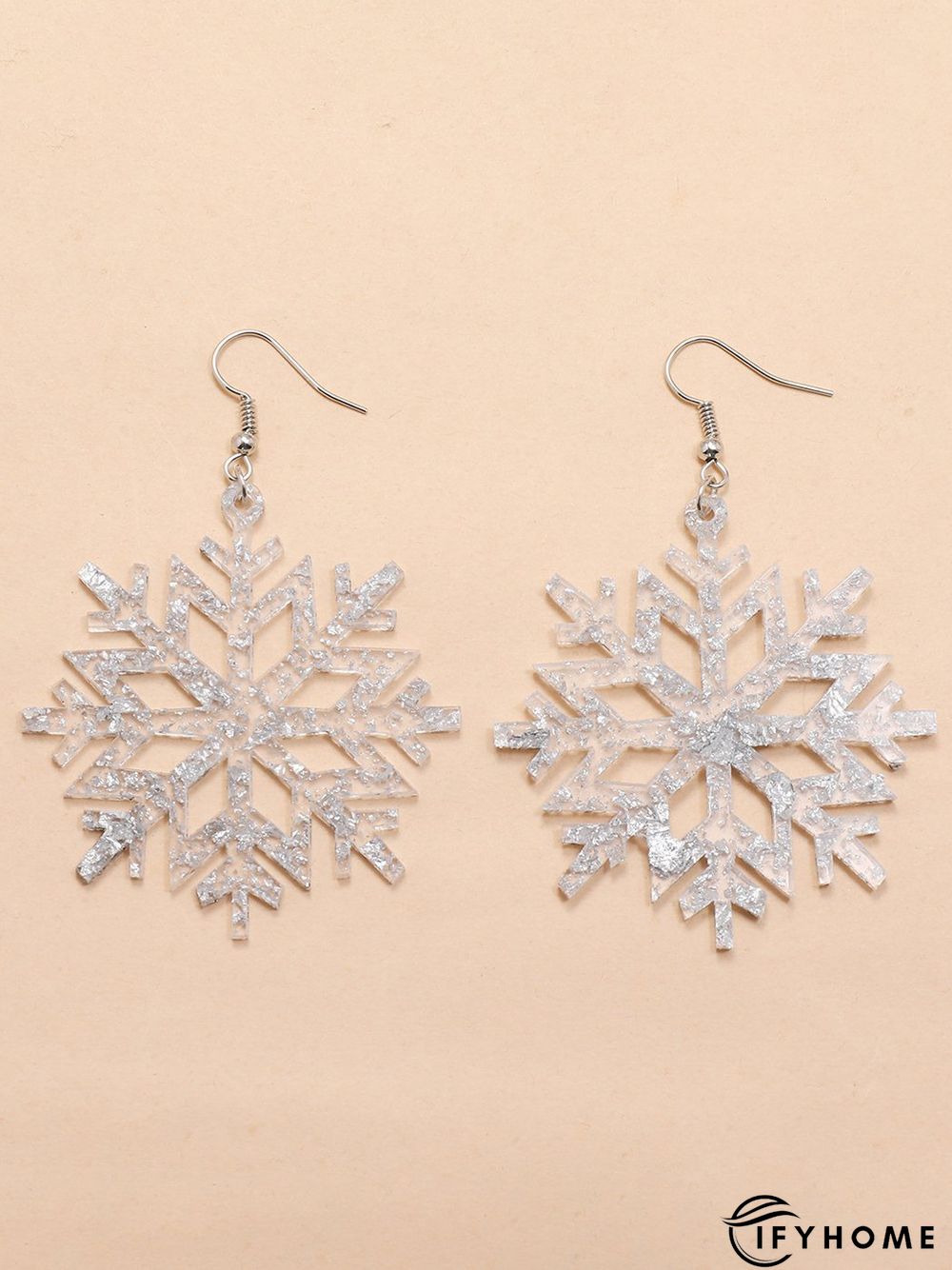 Christmas Clear Snowflake Acrylic Earrings Snowflake Pattern Earrings | IFYHOME