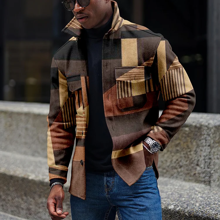 LONG-SLEEVED CASUAL WOOLEN MEN'S JACKET