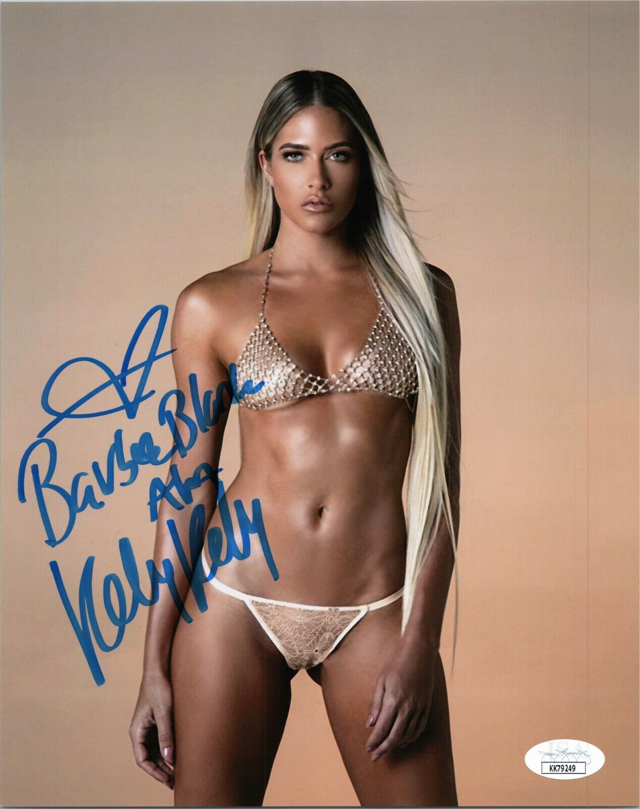 KELLY KELLY ~ BARBIE BLANK Authentic Hand-Signed WWE DIVA