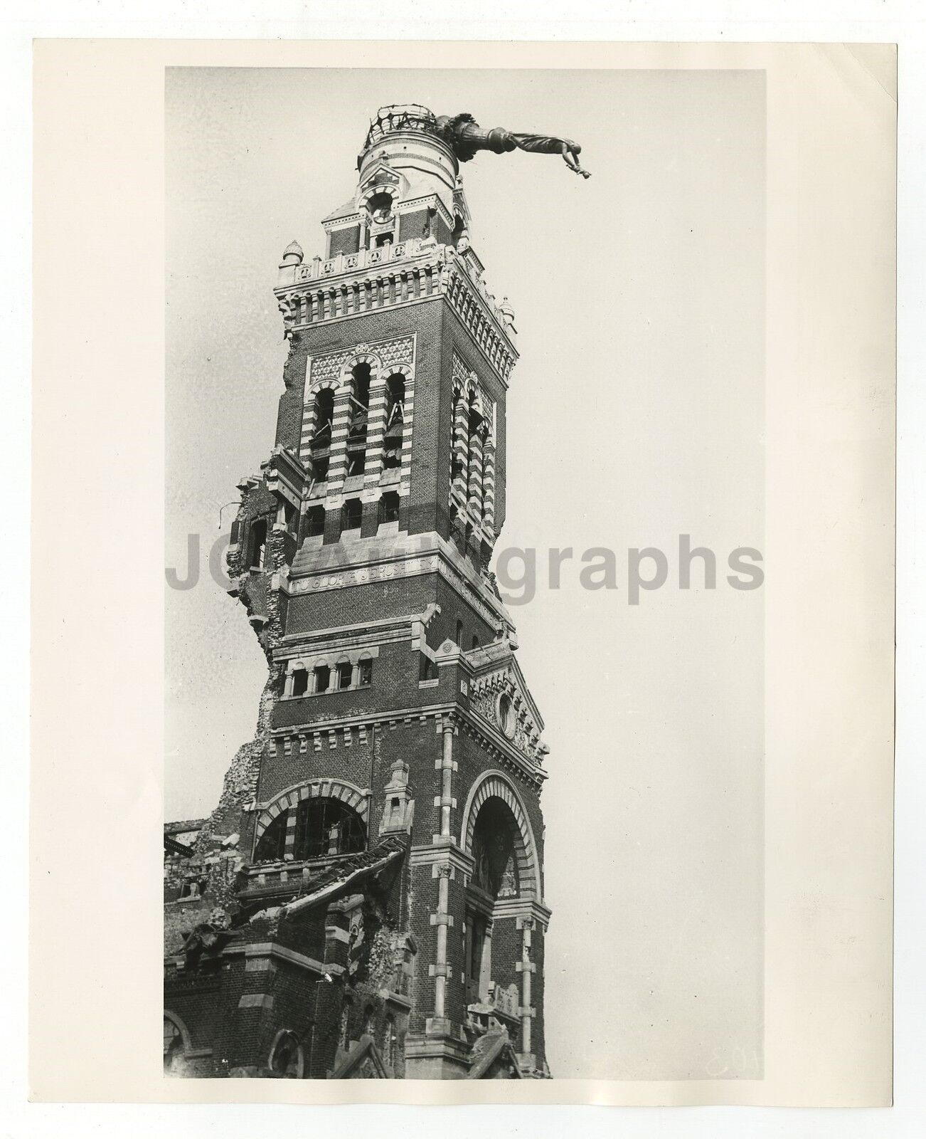 Basilica of Notre-Dame de Brebières - Vintage 8x10 Publication Photo Poster painting - France