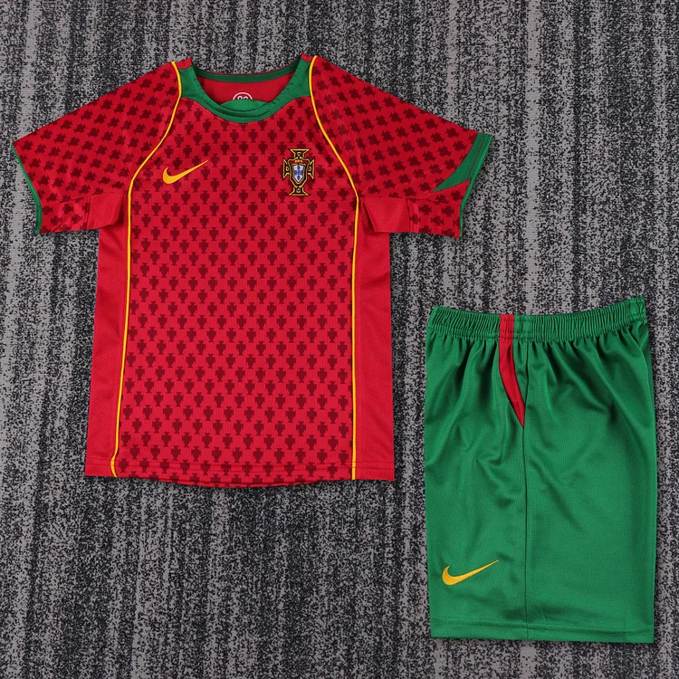 2004 Portugal Home Retro Shirt - Kids Sizing