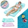 Inflatable Pool Float Lounger with Headrest PVC Air Mattress for Lake Beach