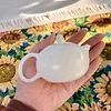 Unglazed Jade Porcelain Xishi Teapot, Handmade Dehua White Porcelain Single Teapot