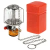 Lightweight Outdoor Gas Lantern Mini Camping Portable Aluminum Gas Lantern Hanging Glass Lamp Lighting Heating High Brightness Gas Lamp with Adapter and Hanging Chain