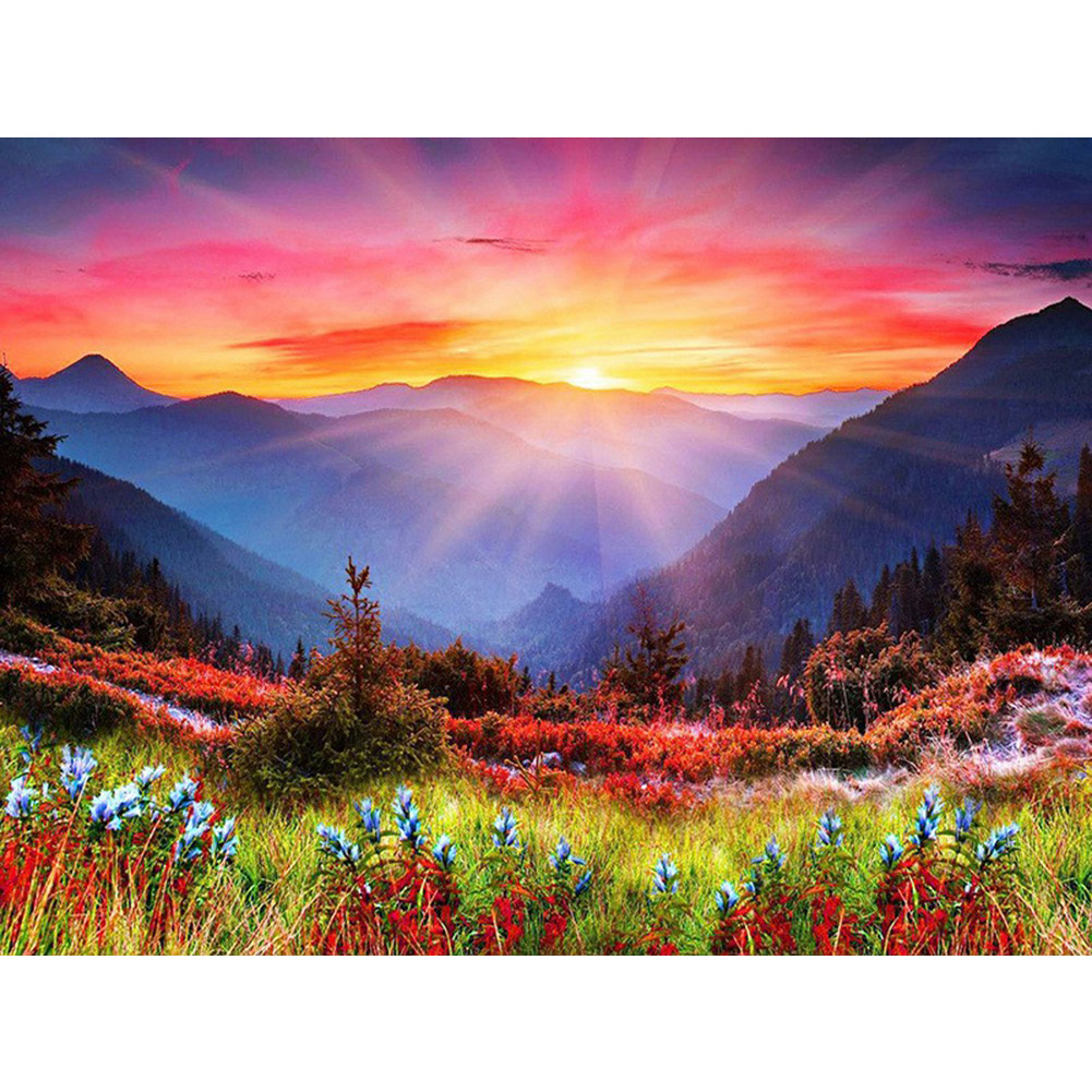 

Sunrise Hillside - Round Drill Diamond Painting - 40*30CM, 501 Original