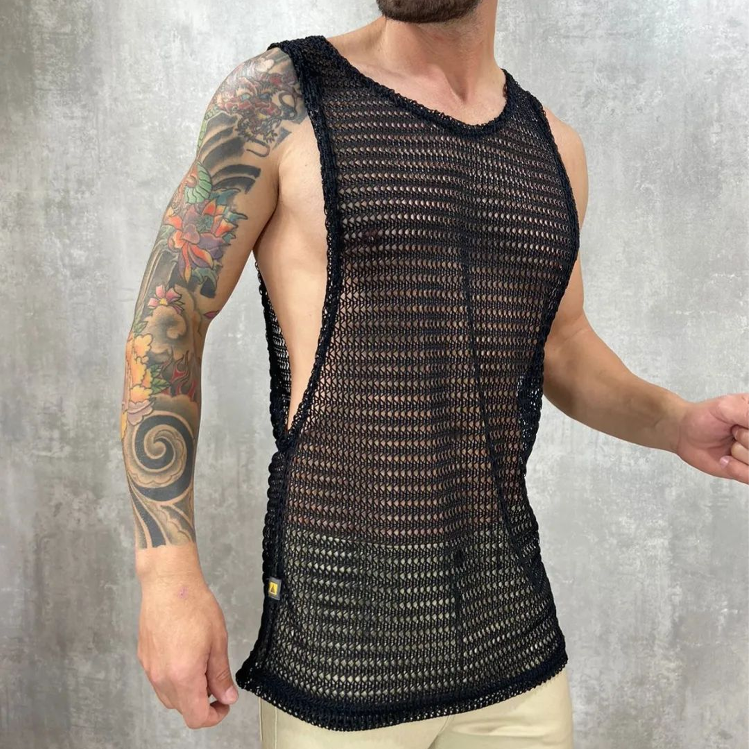 Men's Sexy Mesh Knit Tank Top Lixishop 