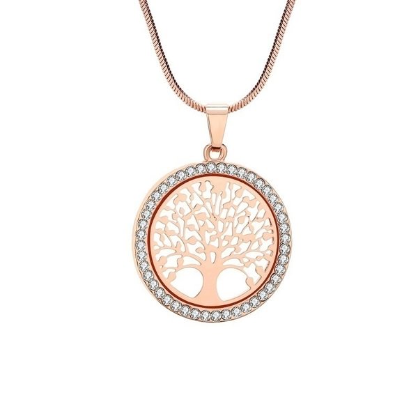 Popular Tree of Life Pendant Necklaces for Women Elegant Jewelry Gifts(Rose Gold,Gold,Silver)