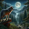 Forest Moon Wolf-14CT Stamped Cross Stitch 40*40cm tapestrymarket
