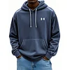 Men's Retro Washed Distressed Lace Up Comfort Hoodie