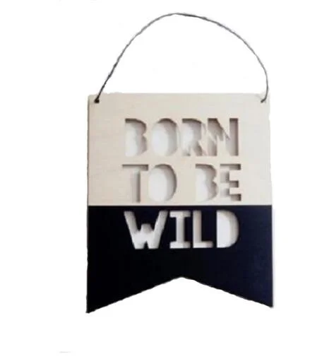 INS Nordic Style Positive Slogan Banner Garland Wooden Wall Hanging Ornament For Kids Room Decoration Nursery Photography Props