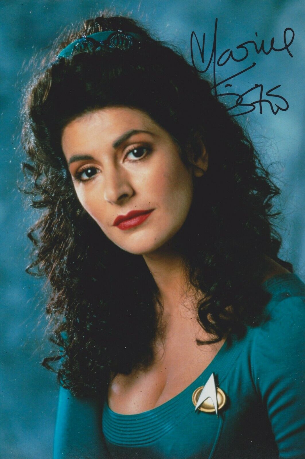 Marina Sirtis Signed Star Trek: The Next Generation 12x8 Photo Poster painting AFTAL