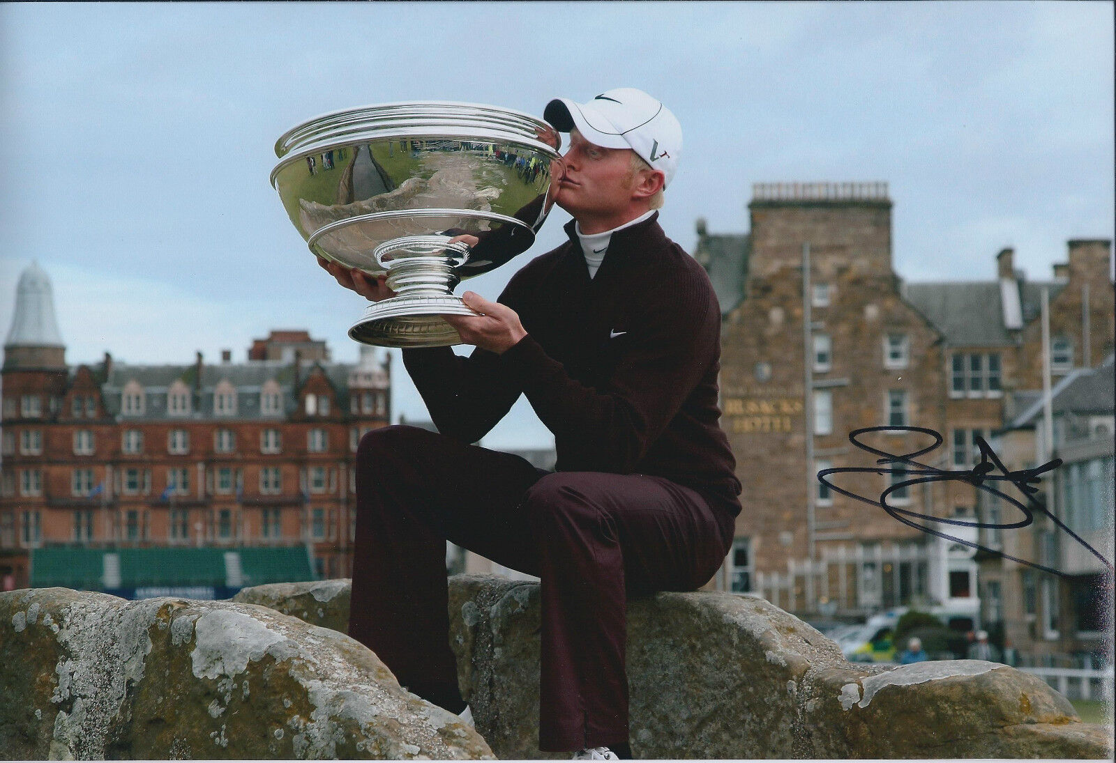 Simon DYSON SIGNED 12x8 Photo Poster painting AFTAL Autograph COA Dunhill Links Winner GOLF