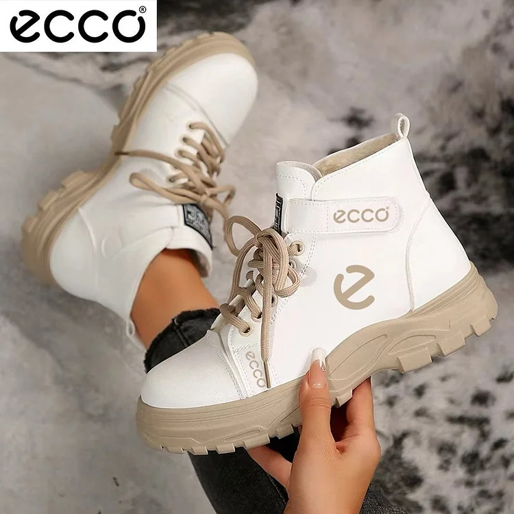 ECCO® 2025 nowe damskie, wodoodporne i antypoślizgowe krótkie buty ze skóry cielęcej