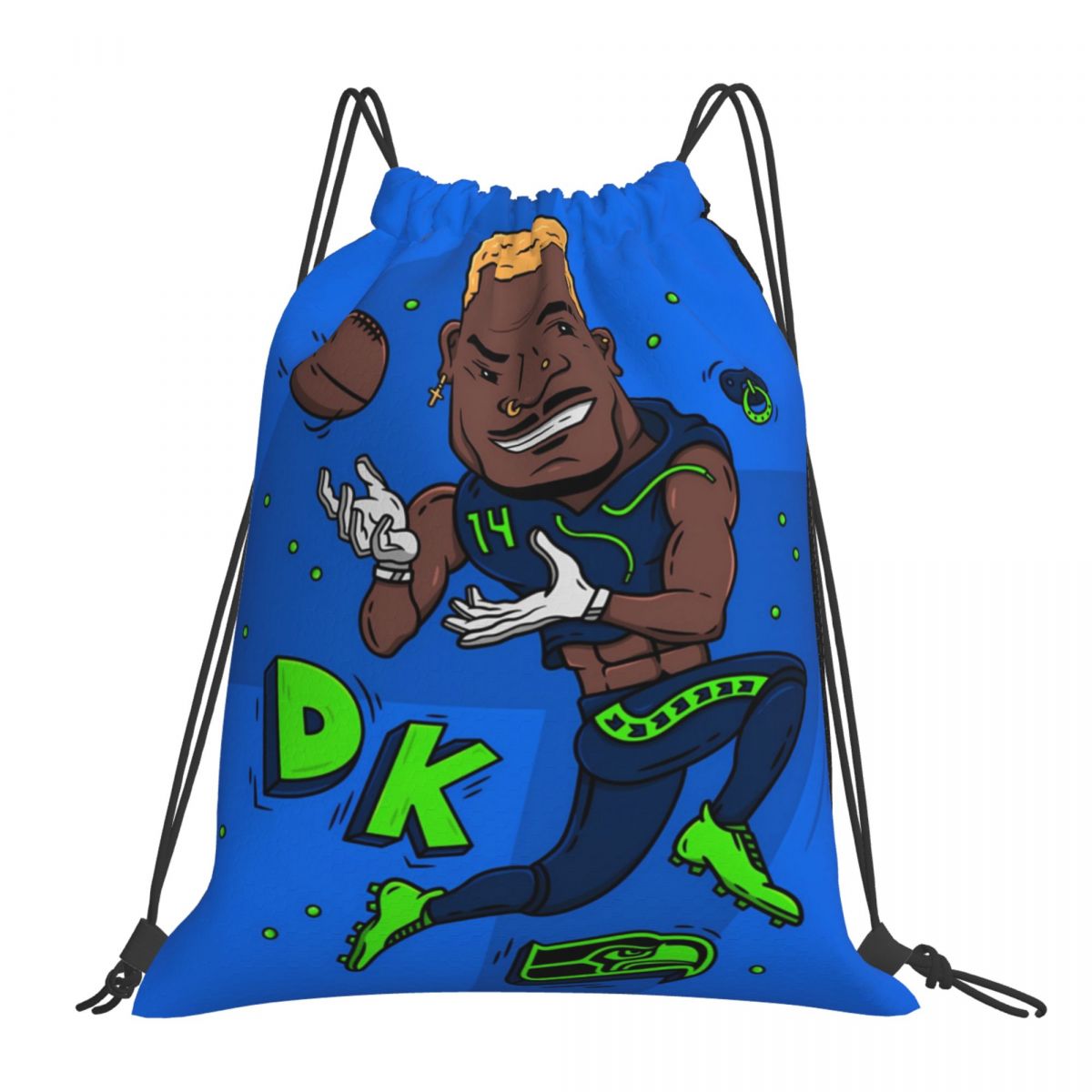 Seattle Seahawks DK Metcalf Drawstring Bags for School Gym