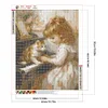 Piano chat fille-perceuse ronde peinture diamant-40*50cm