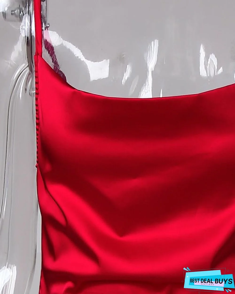 Spaghetti Strap Bodycon Slit Dress