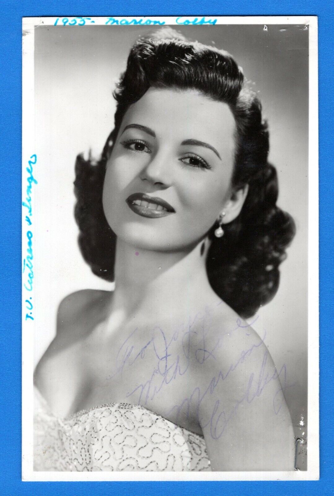 Marion Colby Actress Hand Signed Autograph 3.5x5.5 Vintage Photo Poster painting