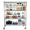 [US Local Warehouse] 5 Tier Wire Storage Rack with Wheels Garage Shelving Each Layer Support 250KG Shelving Units 70.87x59.76x23.98in for Warehouse Hospital Commercial Space