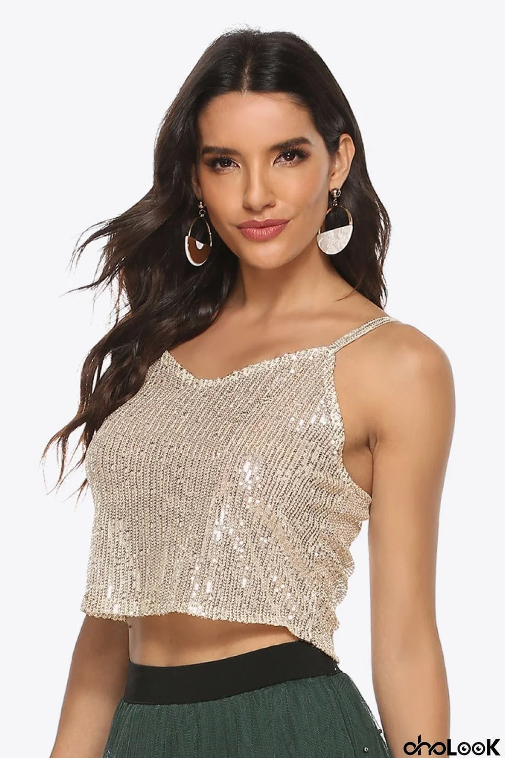 Sequin Cropped Cami