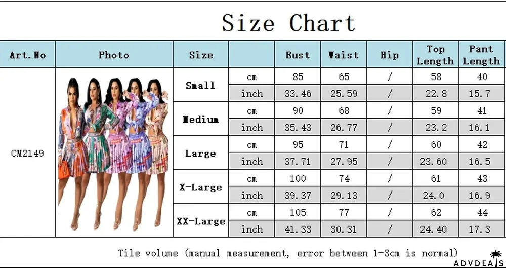 Autumn Print Retro Long Sleeve Blouse and Pleated Skirt Set