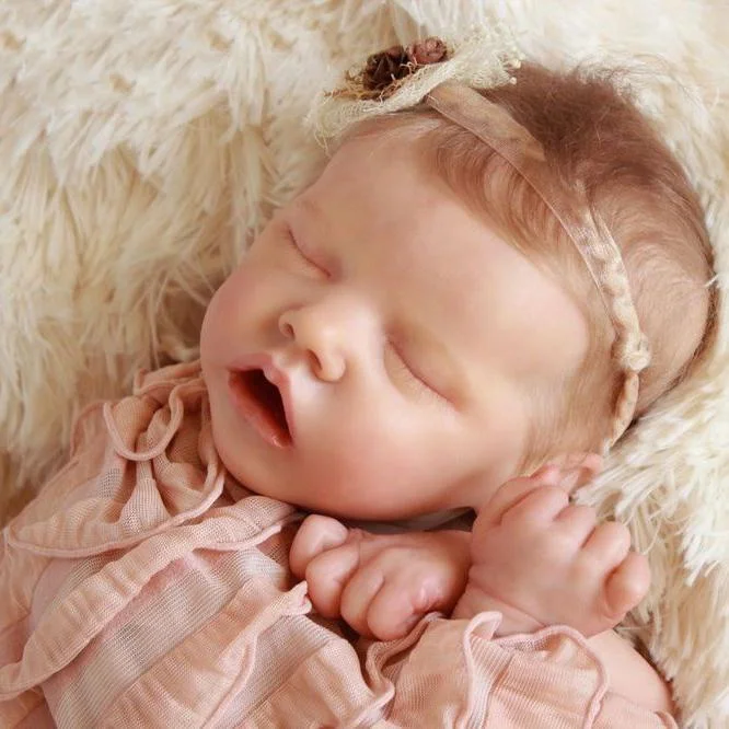  17'' Lifelike Realistic linda Reborn Newborn Open Mouth Baby Doll Girl, With pacifier and bottle - Reborndollsshop®-Reborndollsshop®