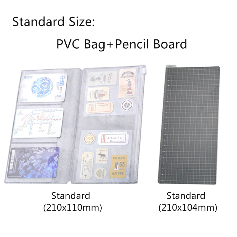 Traveler's Notebook PVC Folder for Planner Refill Inner Page Filler Papers Storage Folder Office & School Supplies Stationery