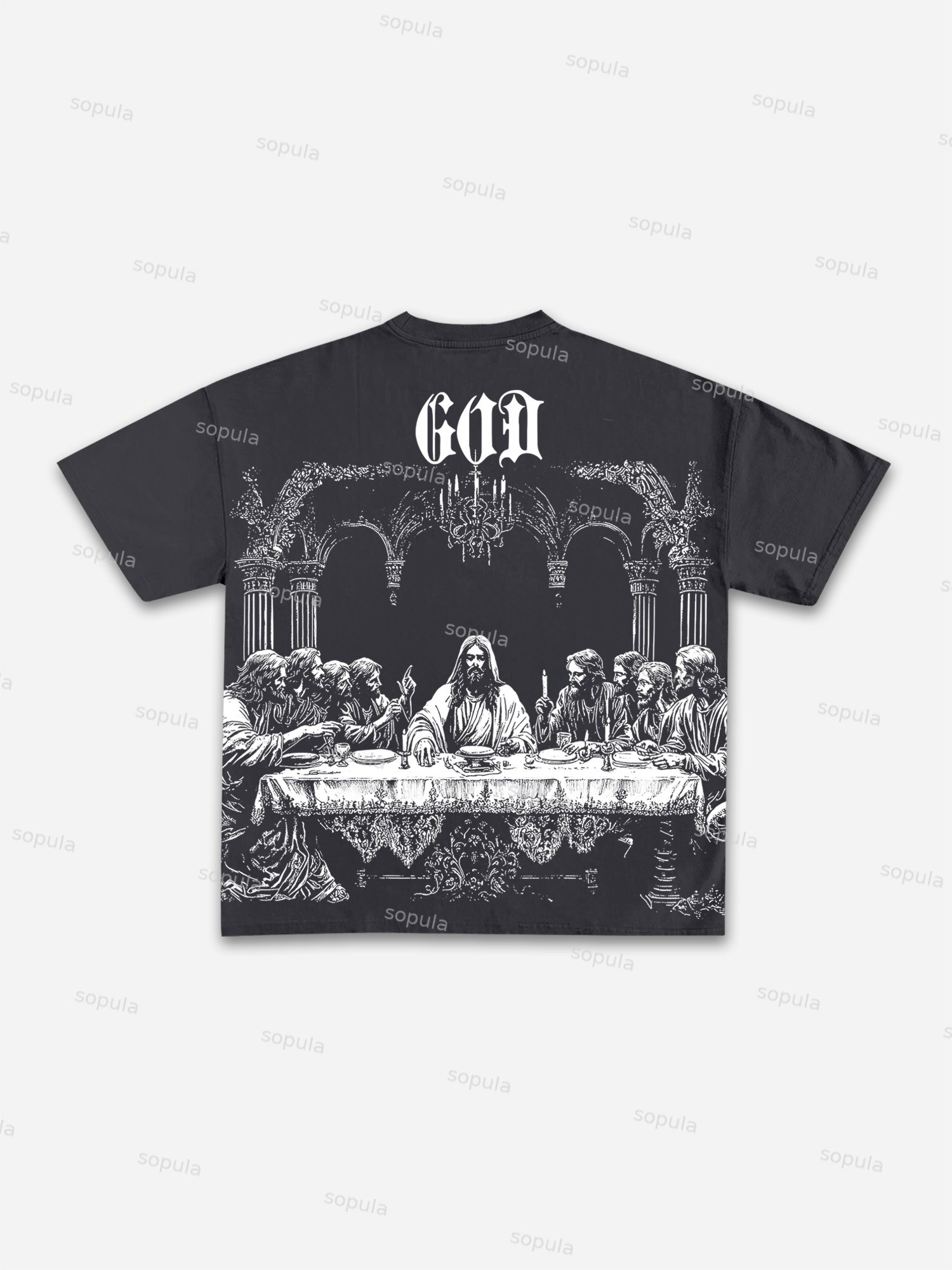 God's Supper Print Cotton T-shirt - Sopula｜Premium Graphic Tees & Graphic Clothing