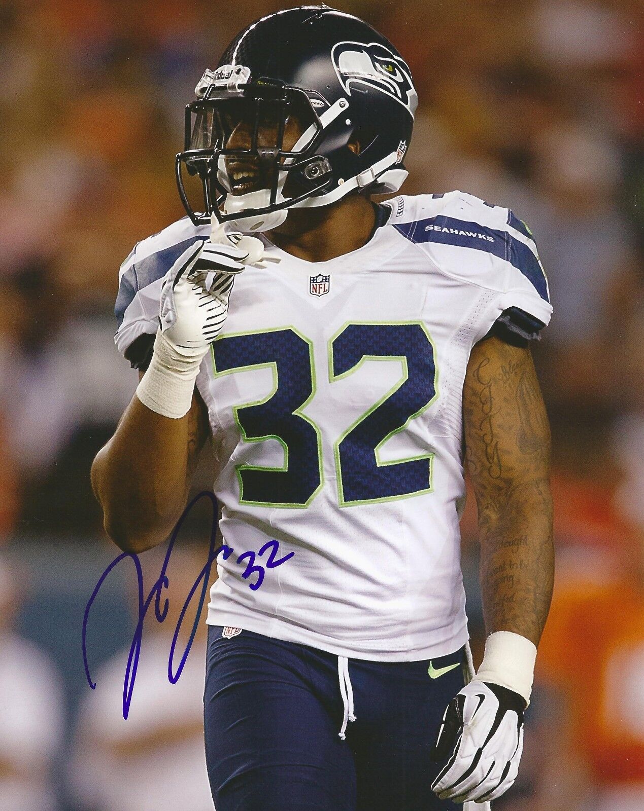 JERON JOHNSON SIGNED SEATTLE SEAHAWKS 8x10 Photo Poster painting #2 w/COA - LEGION OF BOOM