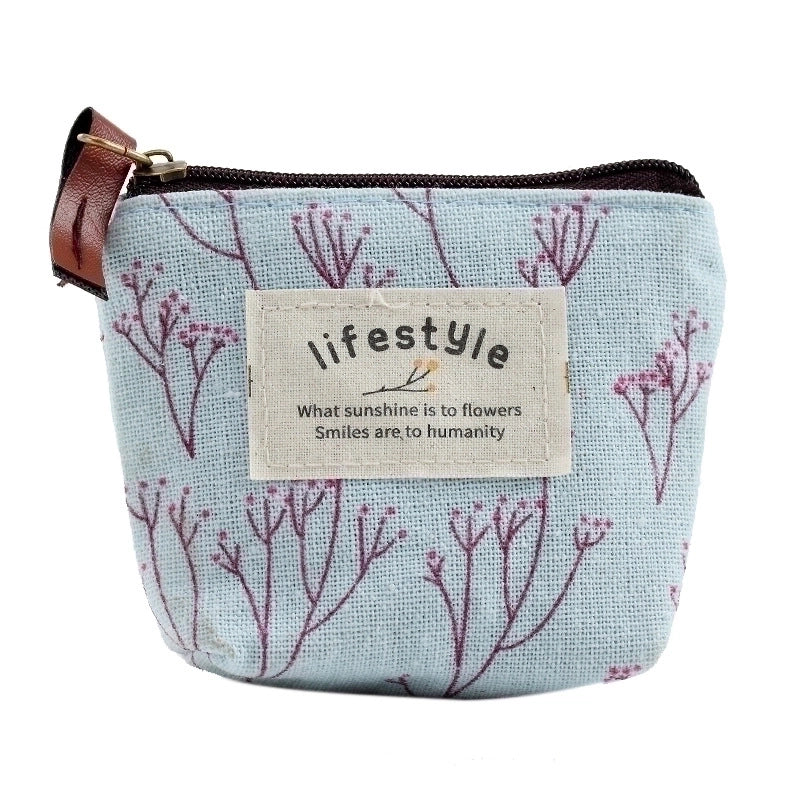 Women’s Flower Canvas Zipper Coin Purses