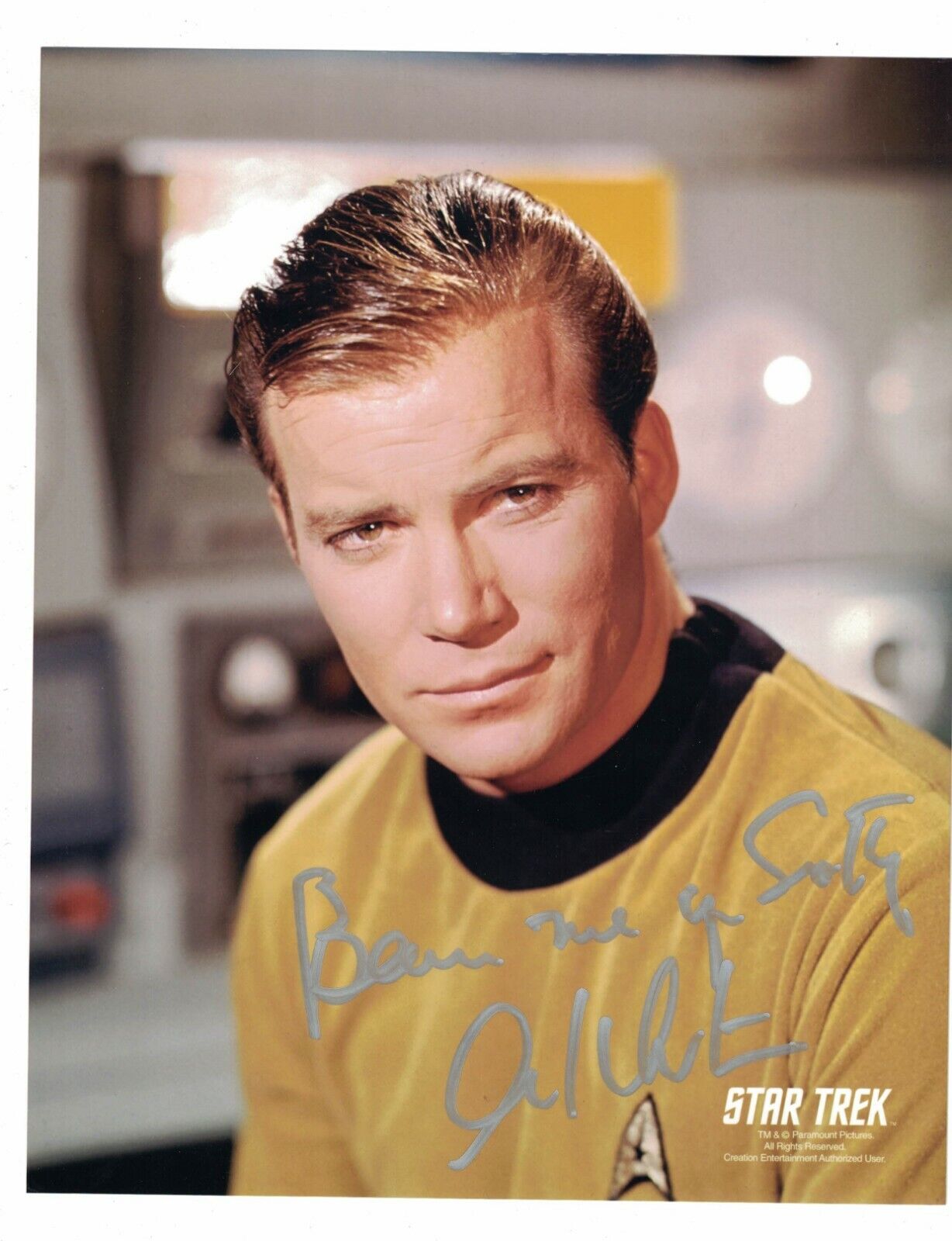 William Shatner Capt. Kirk Star Trek Signed Inscribed 8 x 10