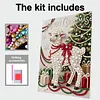 Christmas Lamb 5D DIY Round Special Shaped Pearl Partial Drill Diamonds Dots Gem Art Kits with Wooden Frame Diamond Dots Paintings 30x40cm Diamonds Paintings Gem Art for Adults Beginners Home Decor