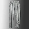 Vertical striped jacquard stretch non-iron anti-wrinkle straight trousers