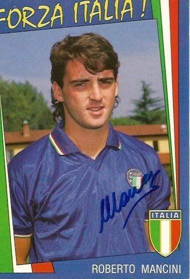 SOCCER Roberto Mancini TEAM ITALY autograph, signed Photo Poster painting postcard