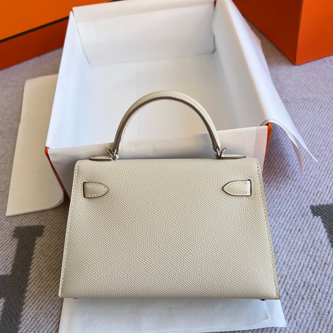 Mini Kelly II Epsom 10 Craie PHW