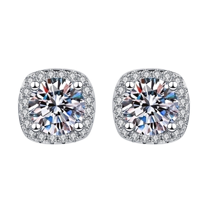 1 Pair Sweet Minimalist Round Heart Shape Bow Knot Plating Inlay Copper Zircon Silver Plated Drop Earrings