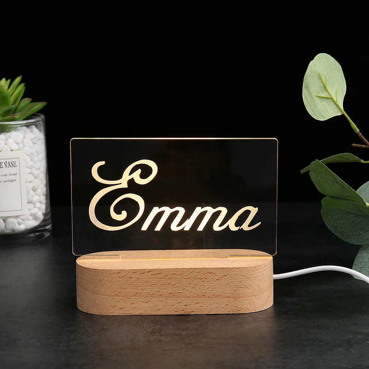 Personalized Name Night Light 3D Lamp Gift for Family
