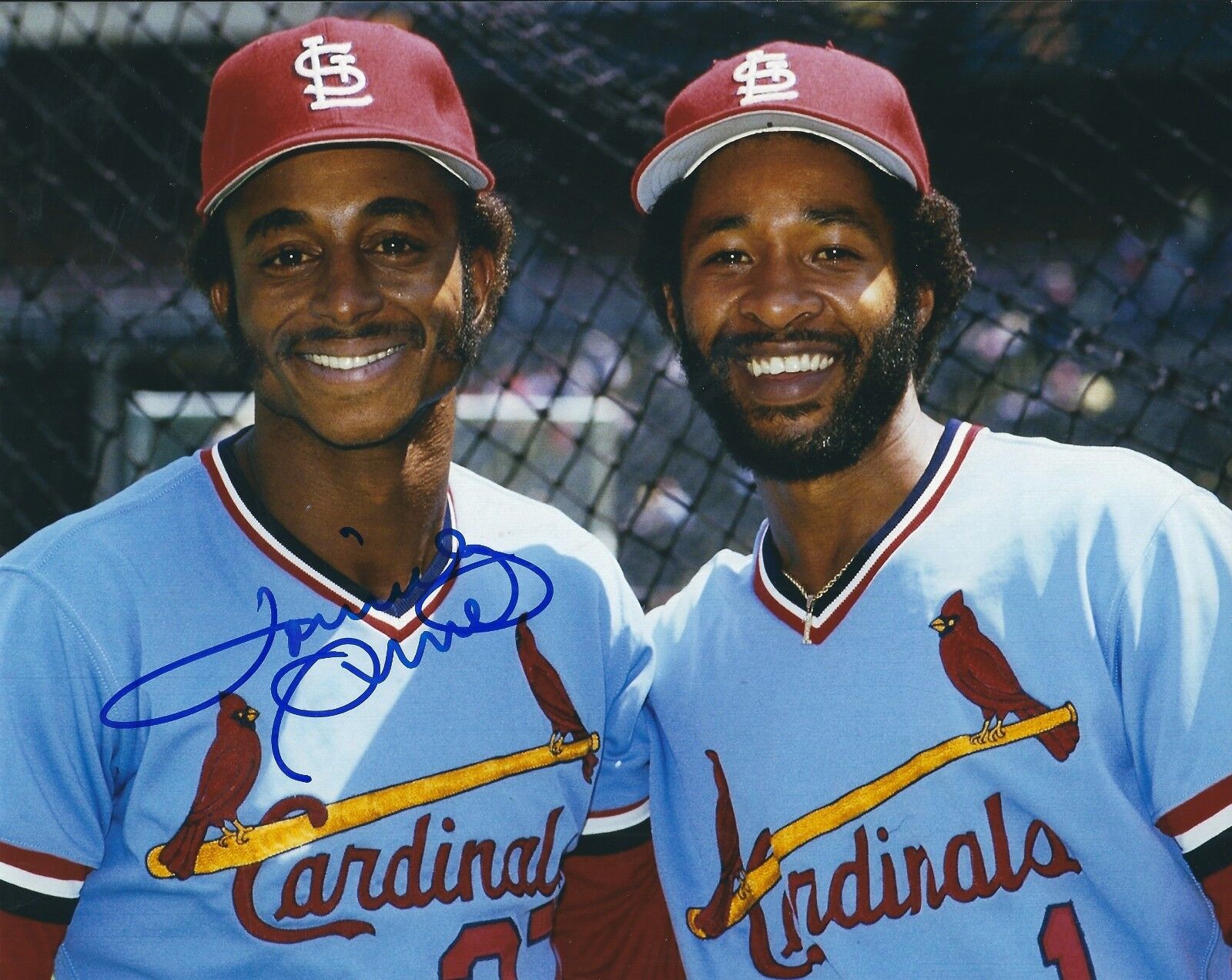 Signed 8x10 LONNIE SMITH Autographed St Louis Cardinals Autographed Photo Poster painting- COA