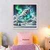 Aurora Mountains Polar Bear-11CT Stamped Cross Stitch 50*50cm/19.69*19.69in
