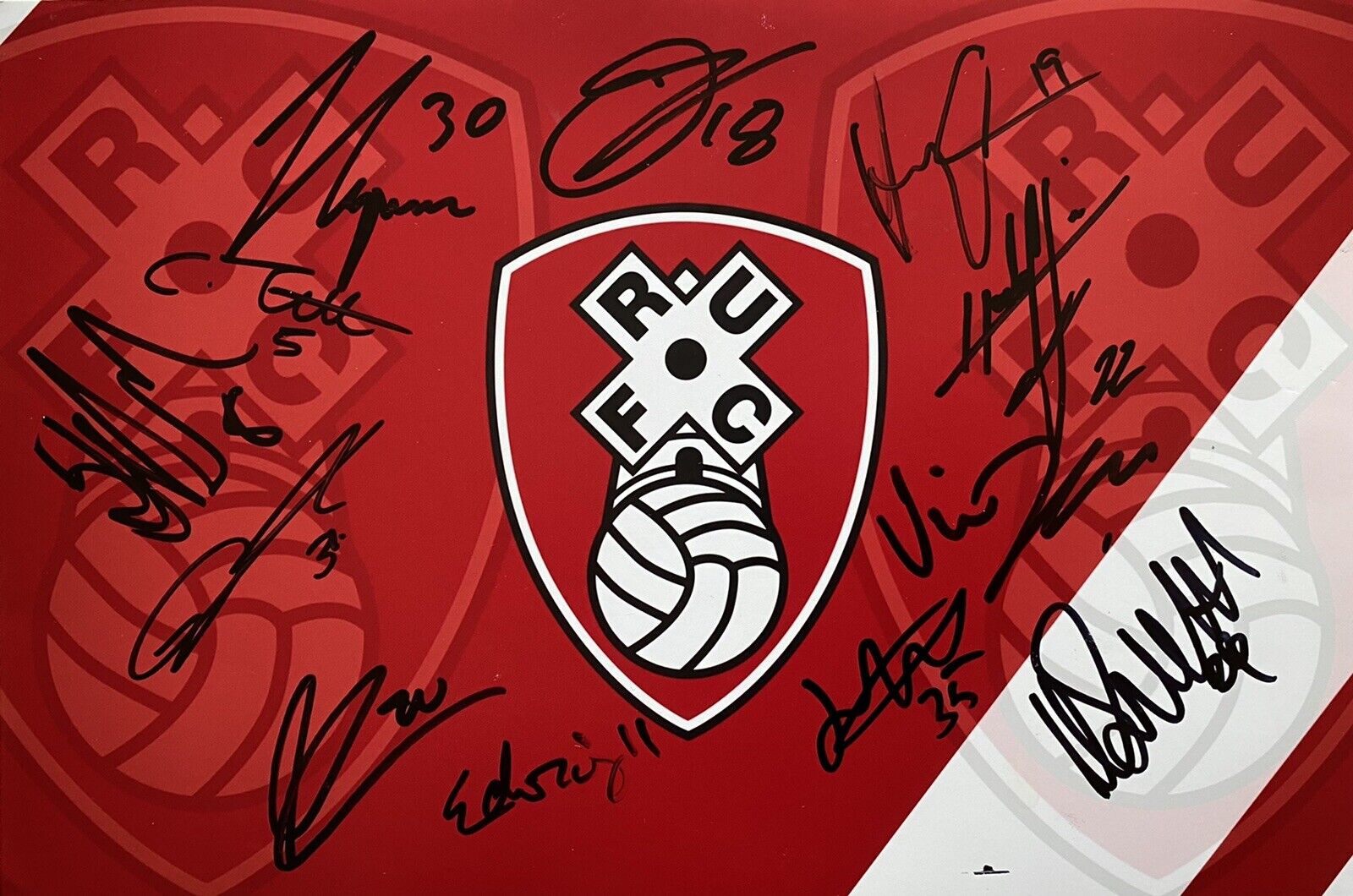 Rotherham United Photo Poster painting Signed By 2021/22 Squad Inc Wood, Ladapo, Ogbene