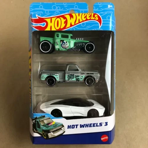 Dronehint Hot Wheels 3 Pack Bone Shaker '69 Chevy Pickup Silver Mclaren Speedtail White Toy