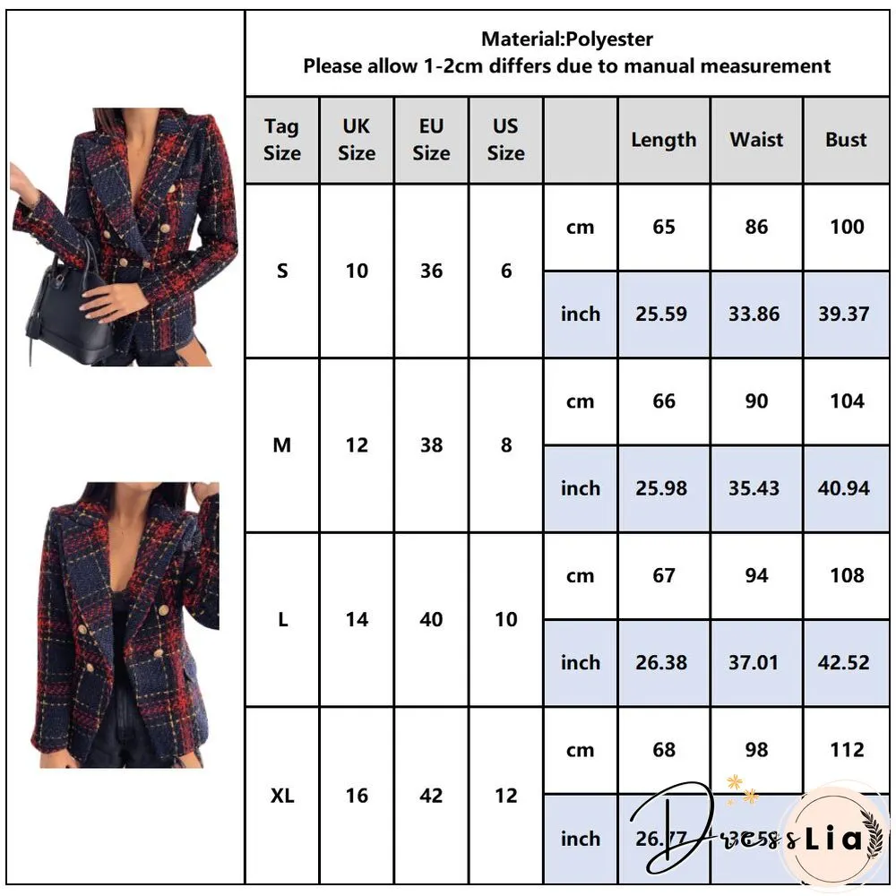 Sale Women Button Coat Office Lady Fall Jacket Slim Pocket Elegant Outwear Vintage